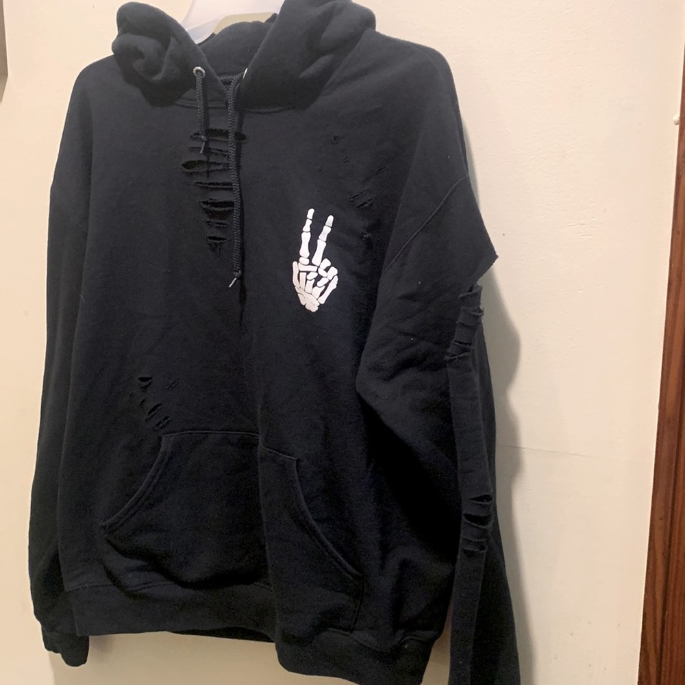 Hand made distressed hoodie